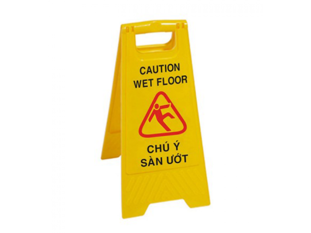 Biển báo chữ A : " Chú ý sàn ướt"
