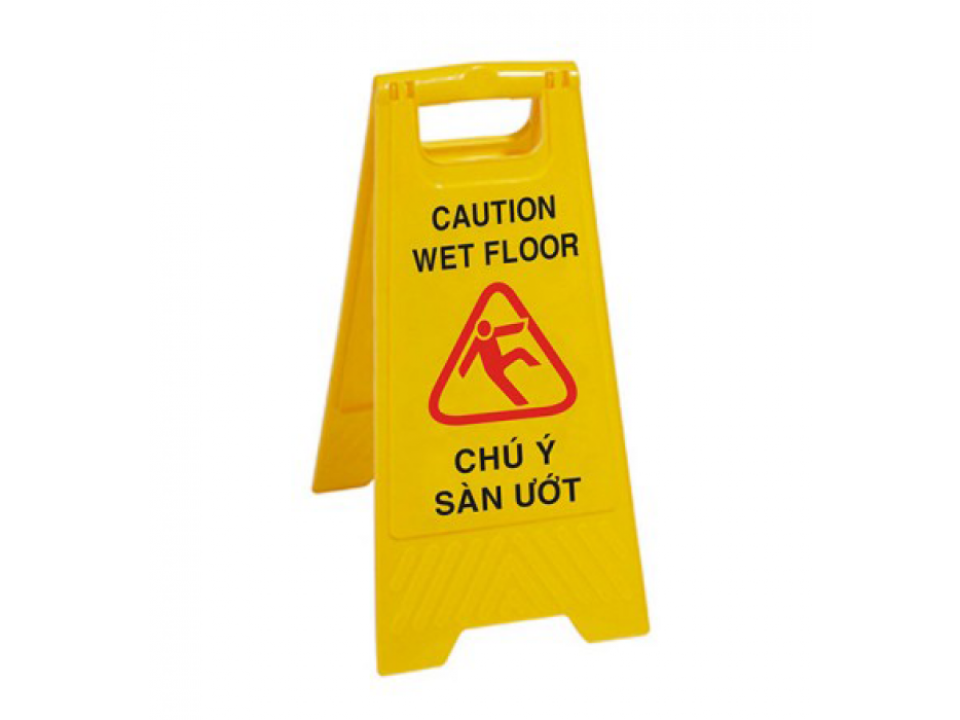 Biển báo chữ A : " Chú ý sàn ướt"