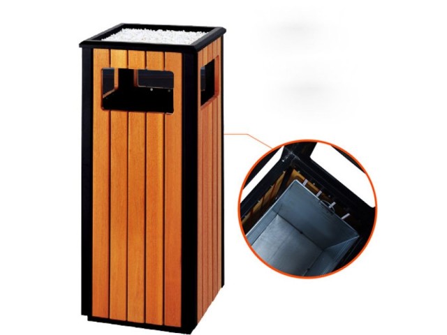 Thùng rác công cộng bằng thép phun sơn tĩnh điện A78-A-màu cam