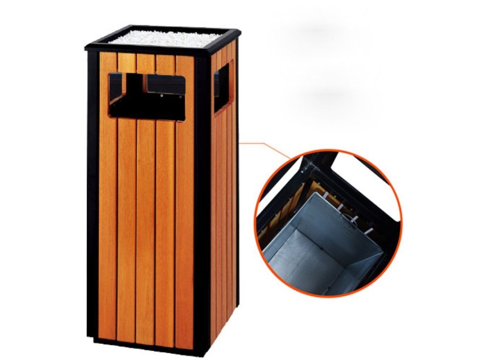 Thùng rác công cộng bằng thép phun sơn tĩnh điện A78-A-màu cam
