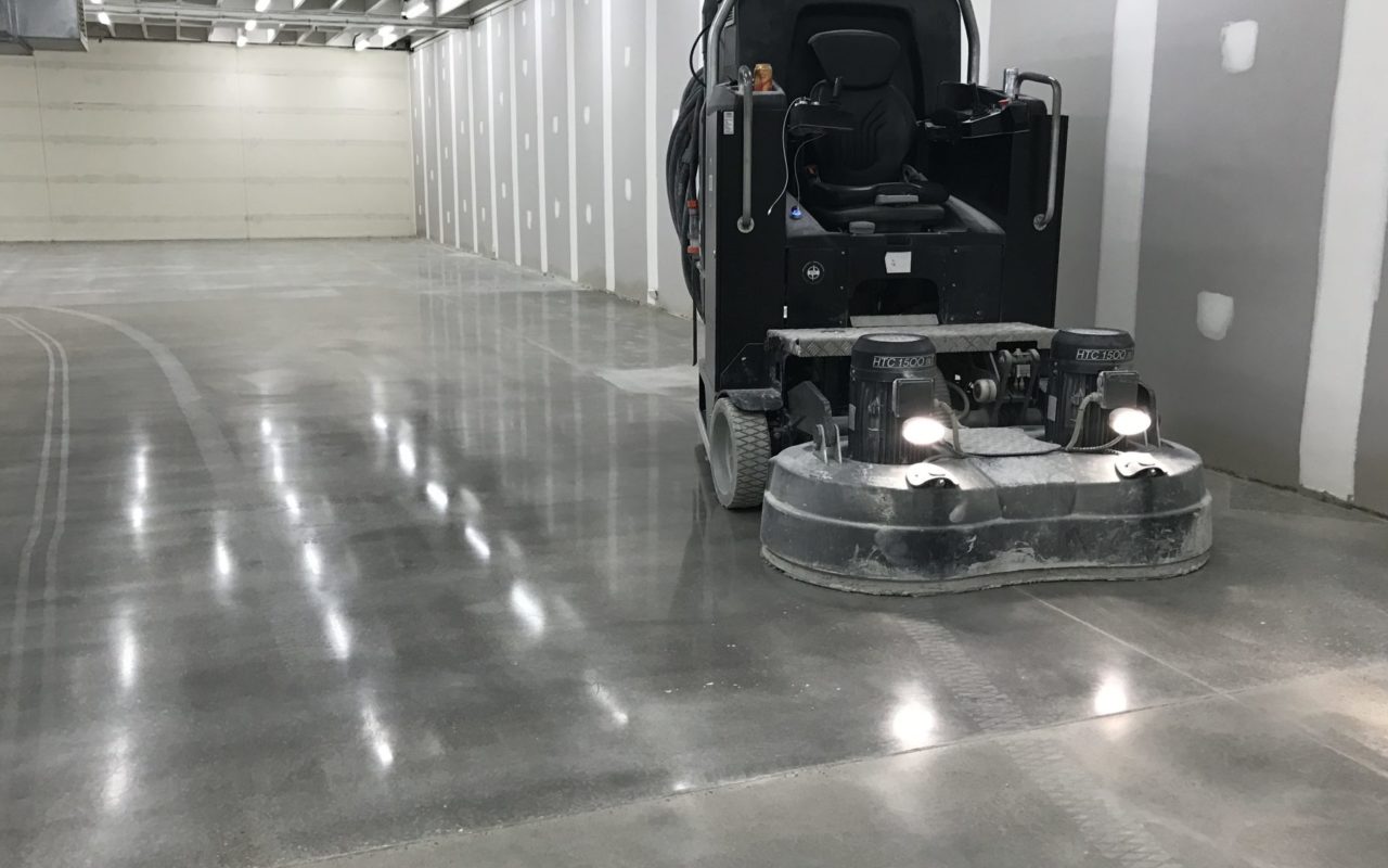 granite floor before polishing